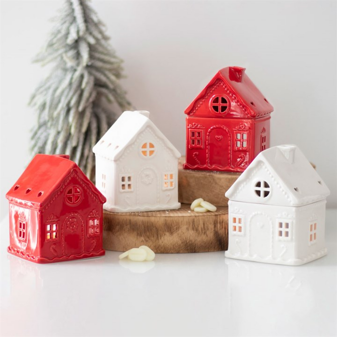 *White Gingerbread House Ceramic Oil Burner (4/20)
