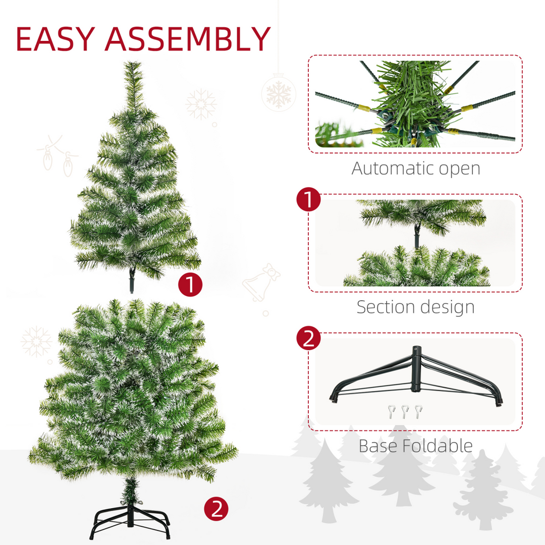 5ft Indoor Christmas Tree Artificial Deco Xmas Gift Metal Stand 416 Tips