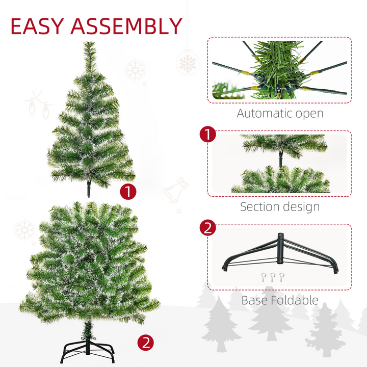 5ft Indoor Christmas Tree Artificial Deco Xmas Gift Metal Stand 416 Tips