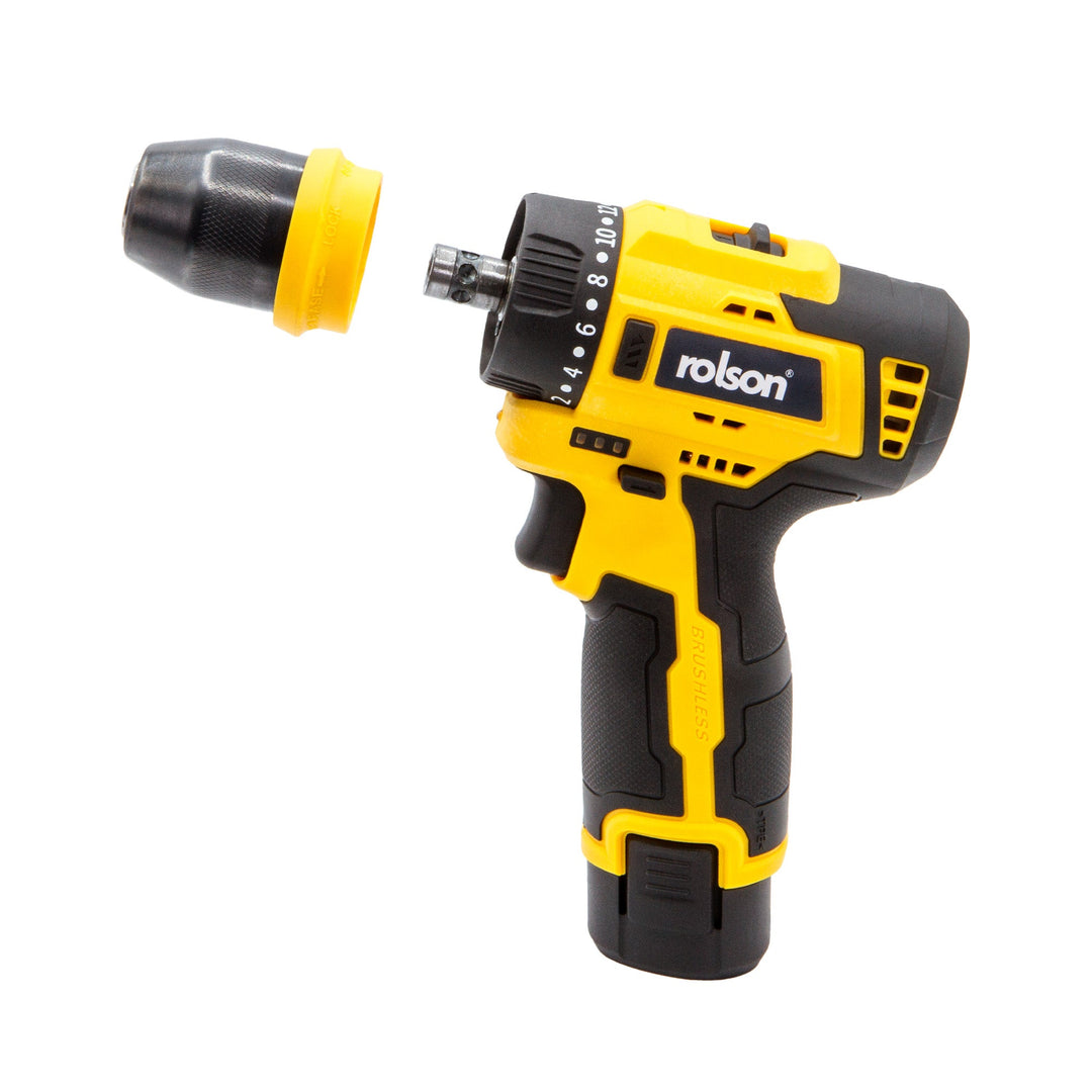 2-in-1 Cordless Drill & Impact Driver Set by Rolson Tools