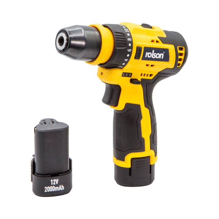 2-in-1 Cordless Drill & Impact Driver Set by Rolson Tools