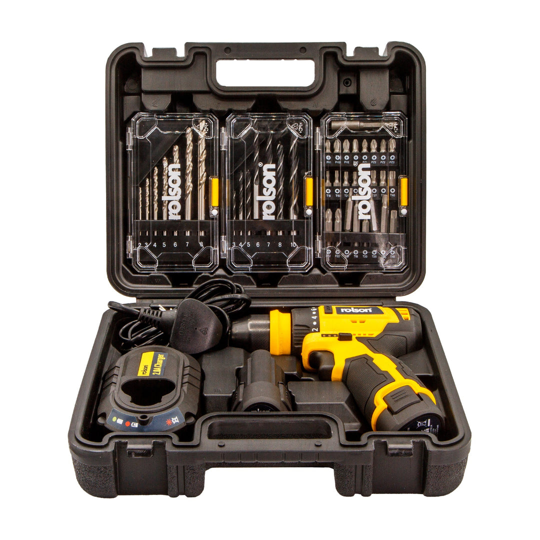 2-in-1 Cordless Drill & Impact Driver Set by Rolson Tools