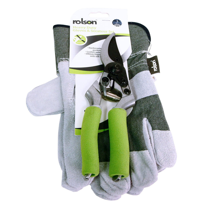 Heavy Duty Rigger Gloves & Secateur by Rolson Tools