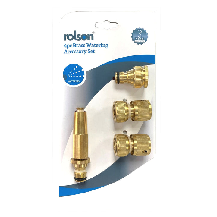 4 Piece Brass Watering Accessory Set by Rolson Tools
