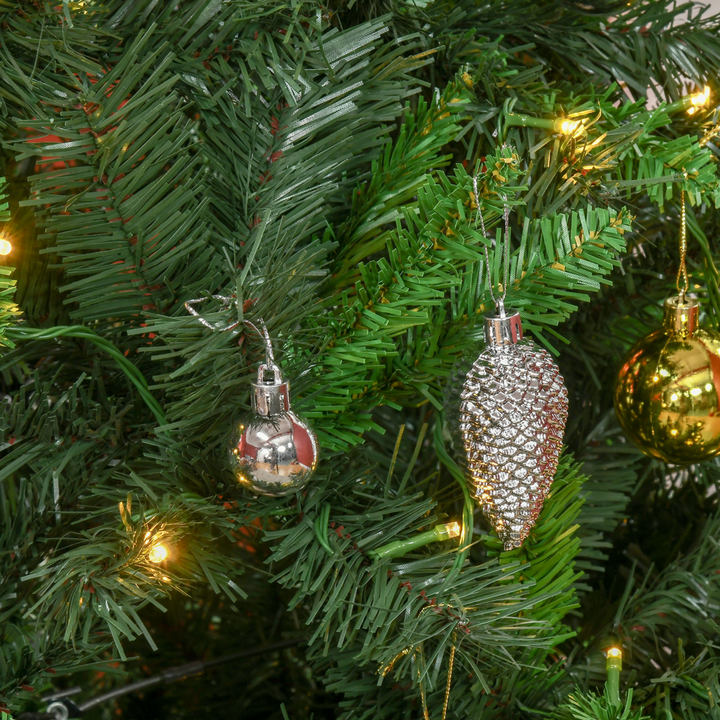 1.8m 6ft Pre-Lit Artificial Christmas Tree 200 LED  Tree Decorative Balls Stand