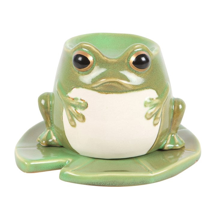 *Frog Shaped Ceramic Oil Burner and Lily Pad Plate (12/24)