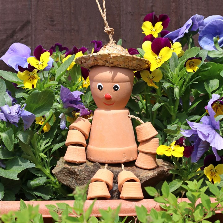 Small Terracotta Pot Man - Klevaro