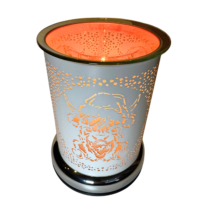 Highland Cow Christmas Wax Melt Burner with Festive Gonk Wax Melts – Touch Control Electric Burner