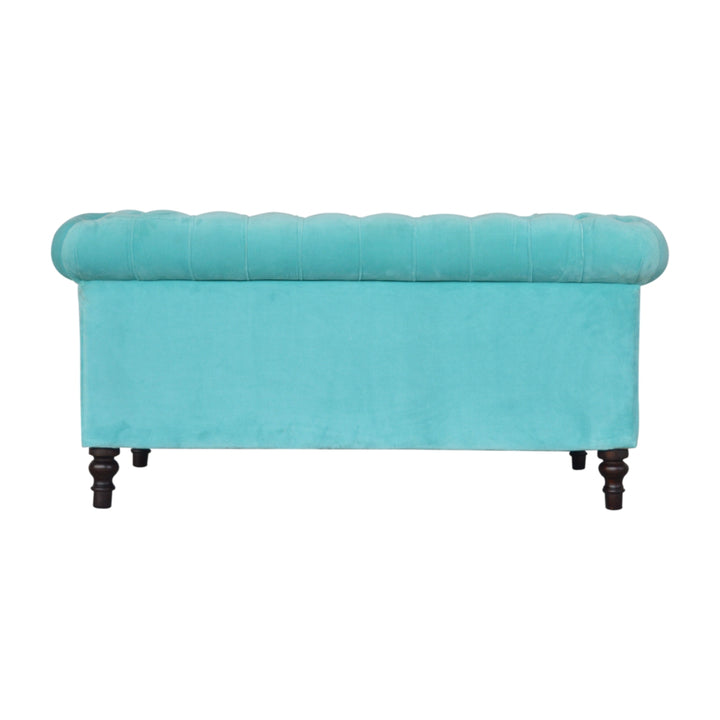 Aqua Velvet Chesterfield Sofa