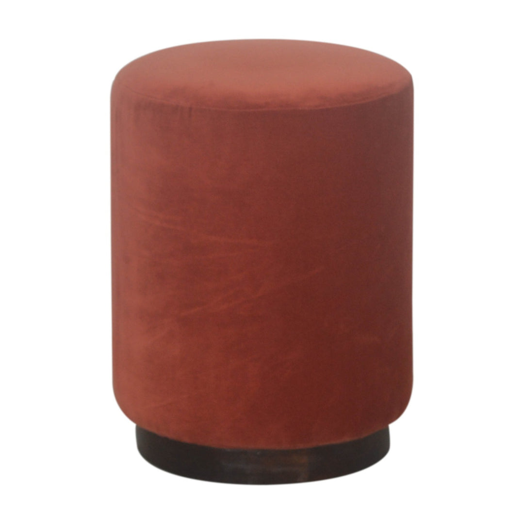 Brick Red Footstool with Gold Base