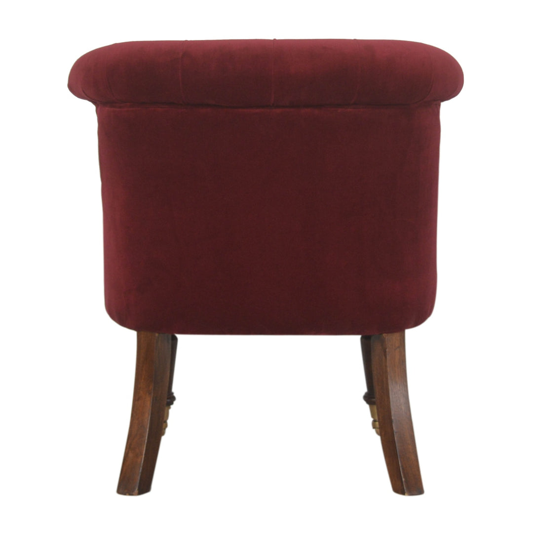 Wine Red Velvet Accent Chair