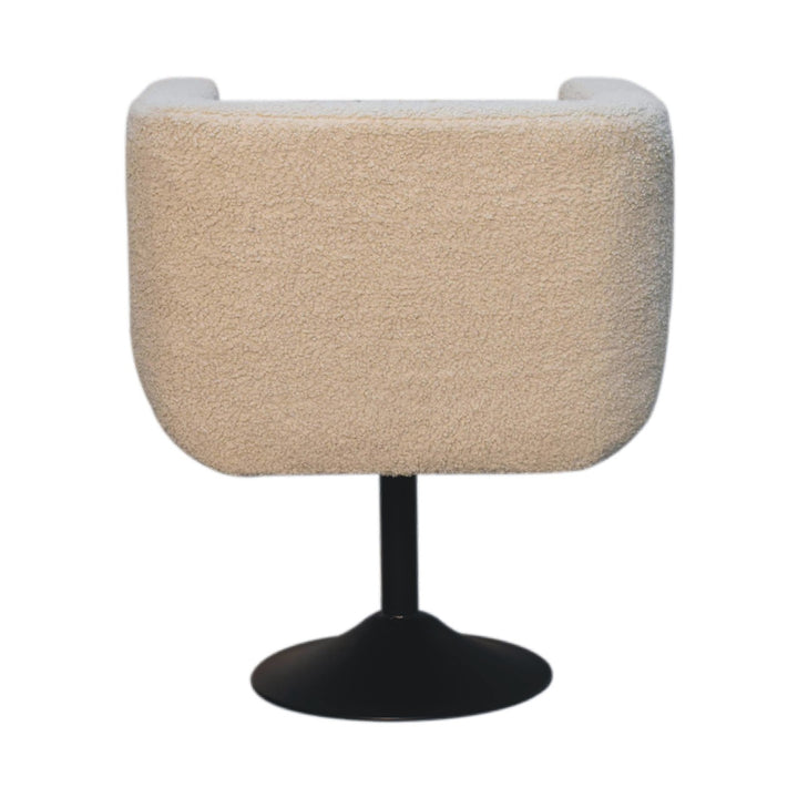 Cream Boucle Swivel Chair
