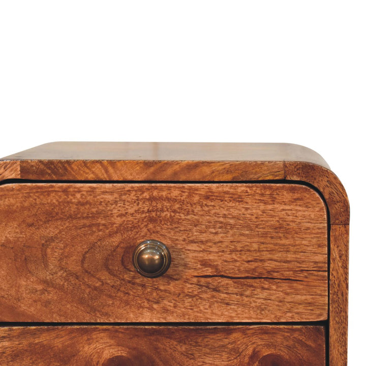 Mini Curved Honey Caramel Wall Mounted Bedside