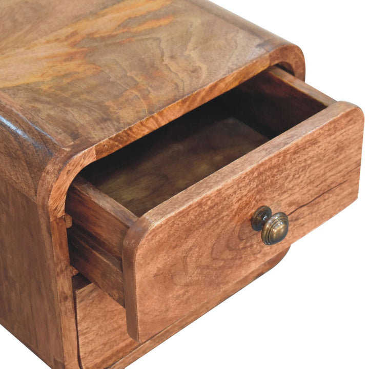 Mini Curved Honey Caramel Wall Mounted Bedside