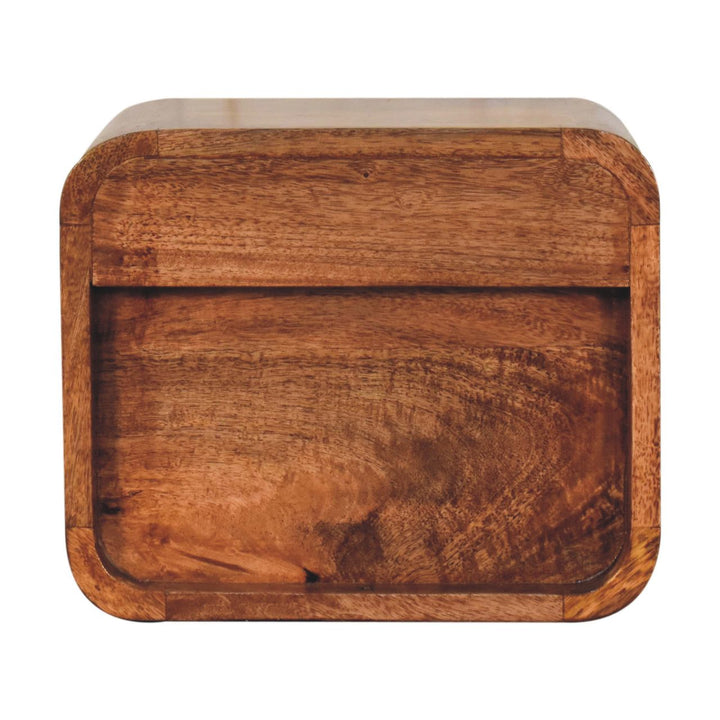 Mini Curved Honey Caramel Wall Mounted Bedside