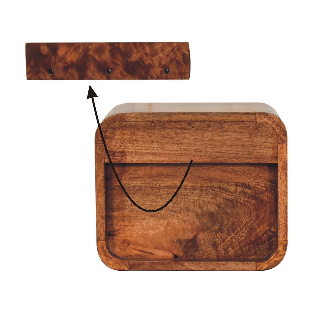 Mini Curved Honey Caramel Wall Mounted Bedside