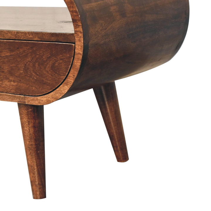 California Walnut Circular TV Stand