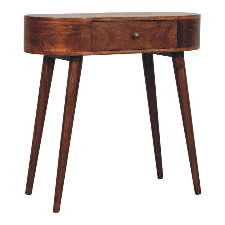 California Walnut Rounded Small Console Table