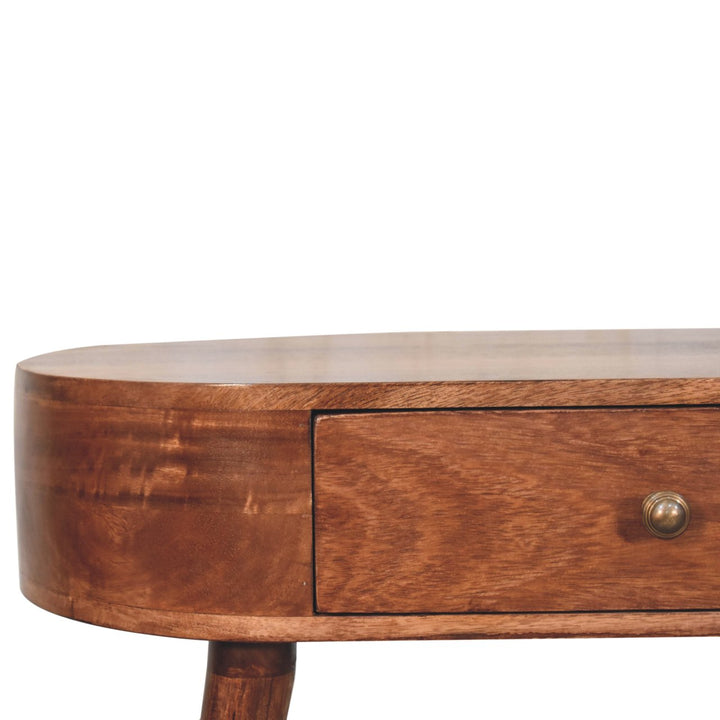 California Walnut Rounded Small Console Table