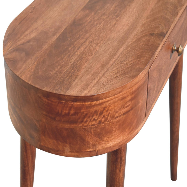 California Walnut Rounded Small Console Table