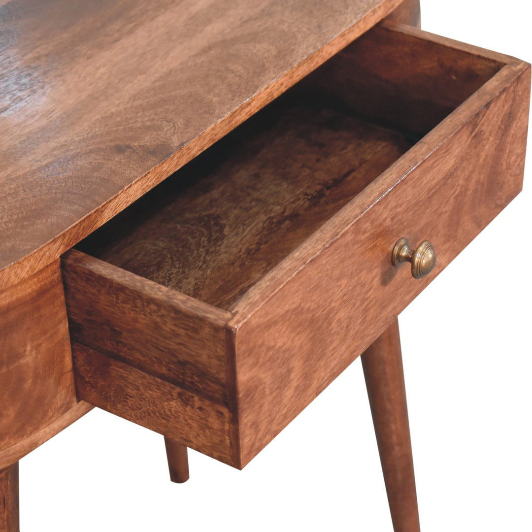 California Walnut Rounded Small Console Table