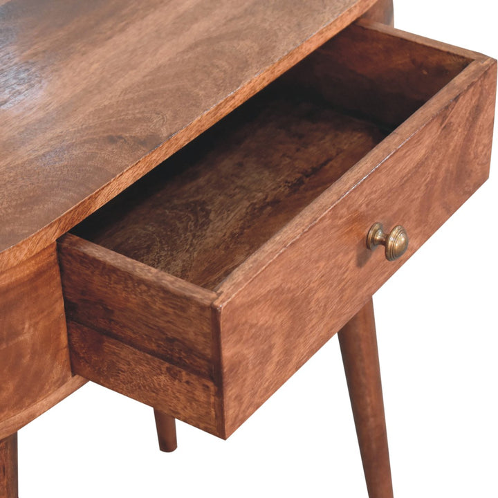 California Walnut Rounded Small Console Table
