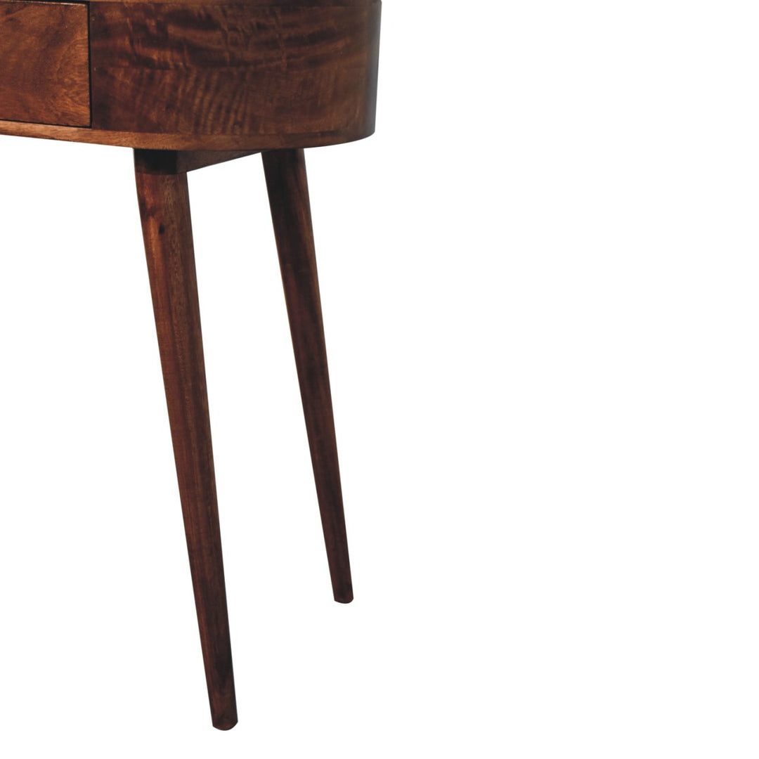 California Walnut Rounded Small Console Table