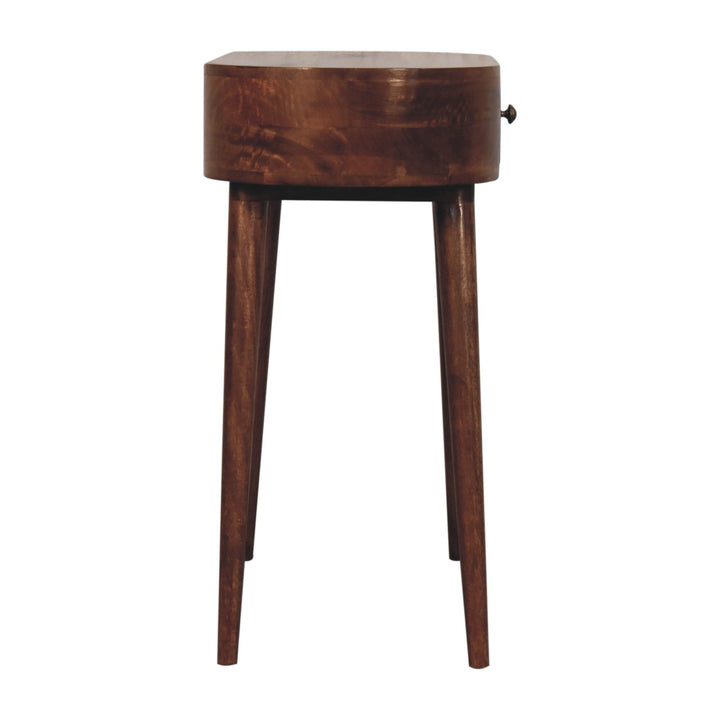 California Walnut Rounded Small Console Table