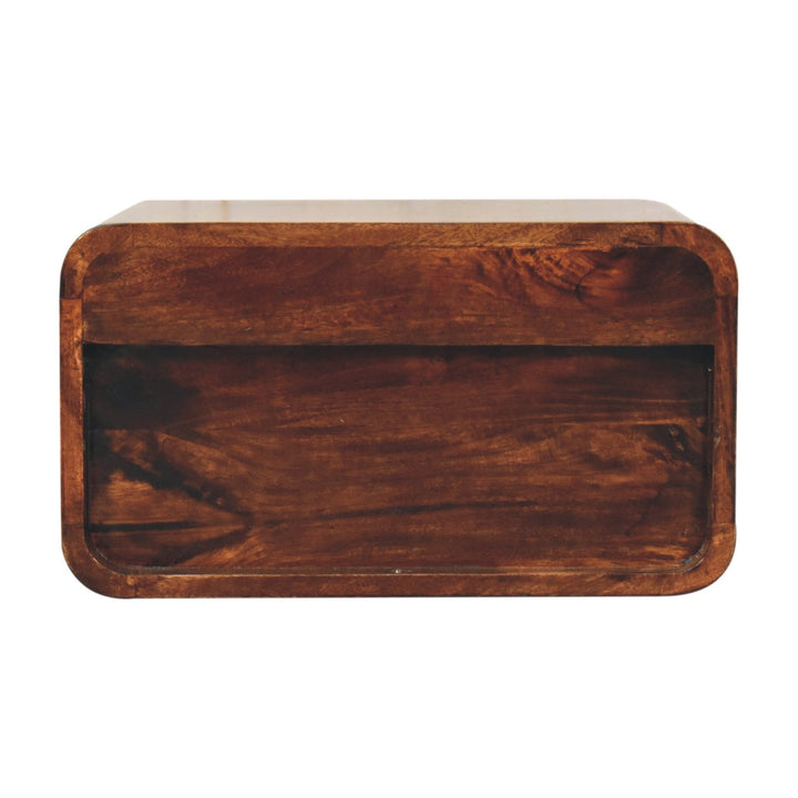 Curved California Walnut Wall Mounted Bedside