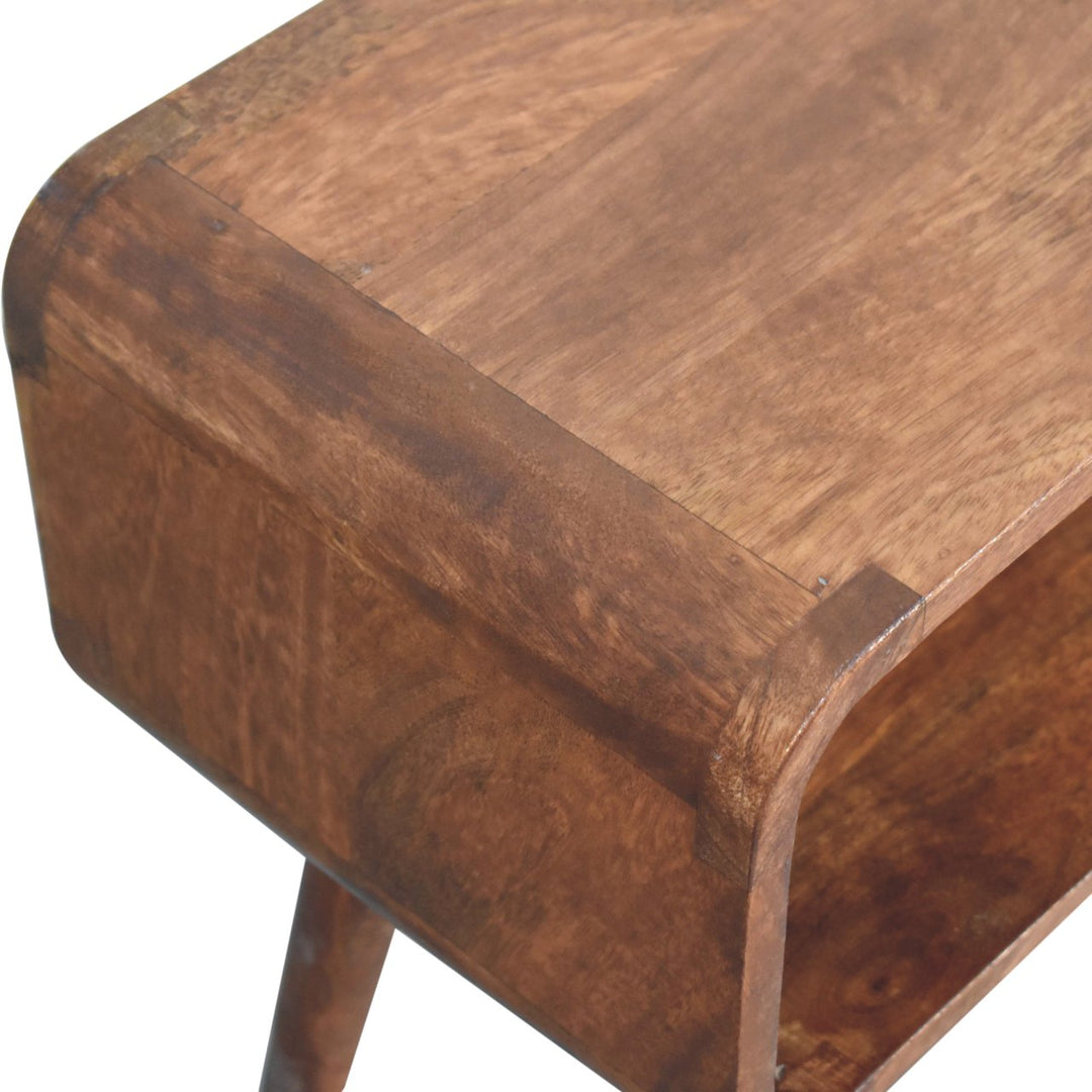 Mini Honey Caramel Curved Open Bedside