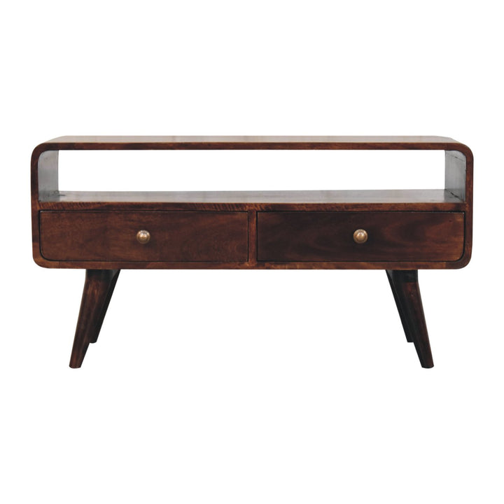 Curved California Walnut Media Unit