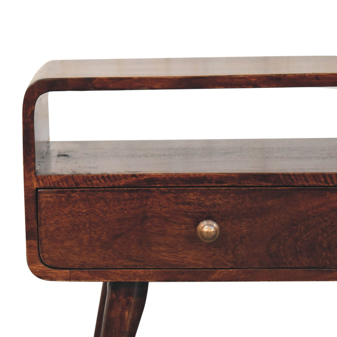 Curved California Walnut Media Unit