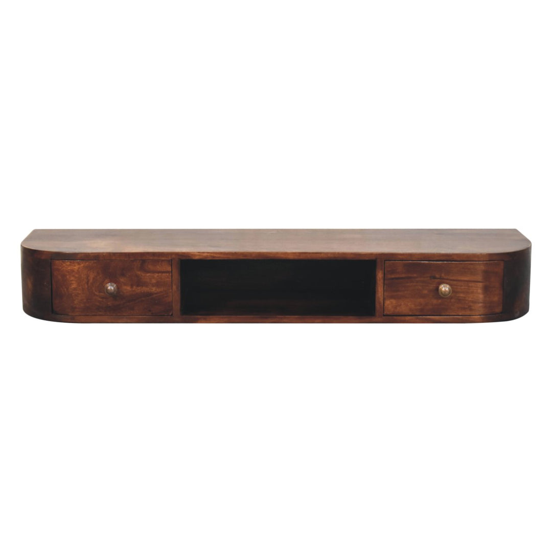 Lunar 2 Drawer Wall Mounted Chestnut Console