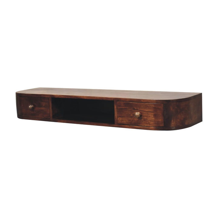 Lunar 2 Drawer Wall Mounted Chestnut Console