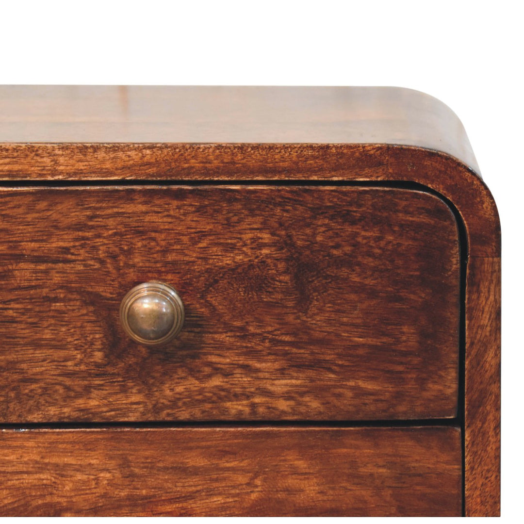 Mini Curved California Walnut Wall Mounted Bedside