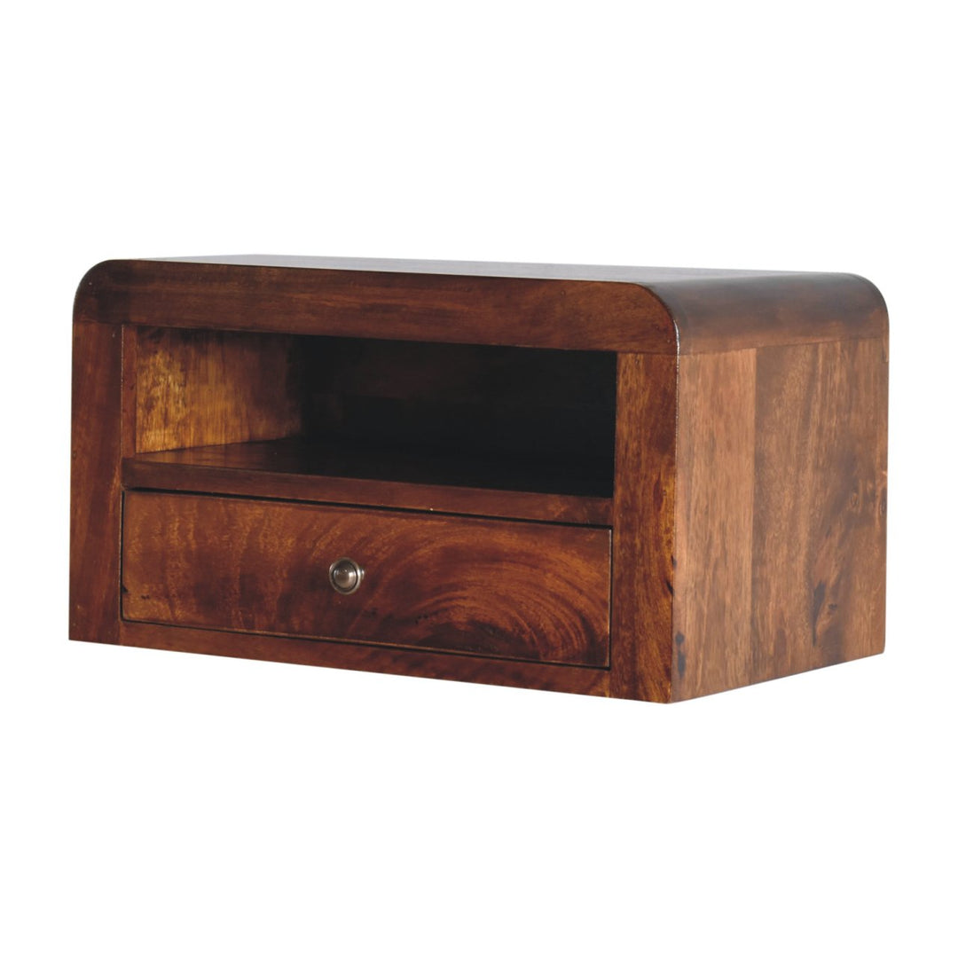 Chunky Chestnut 1 Drawer Wall Mounted Nightstand