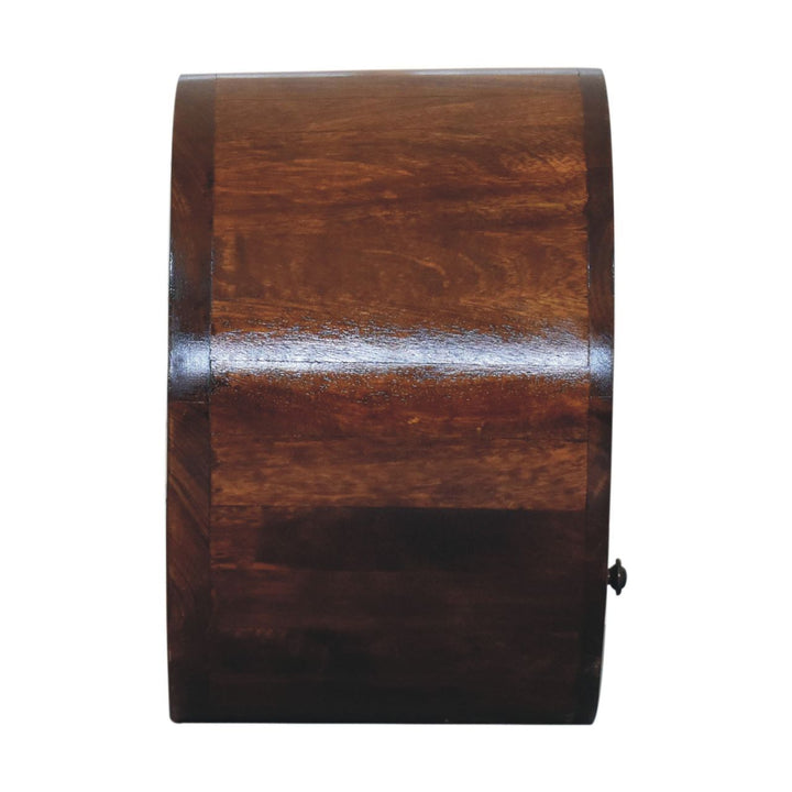 Floating Circle Chestnut Bedside