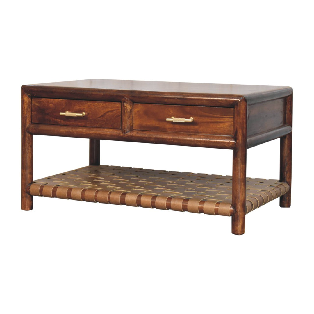 Regency Woven Console Table with 2 drawers