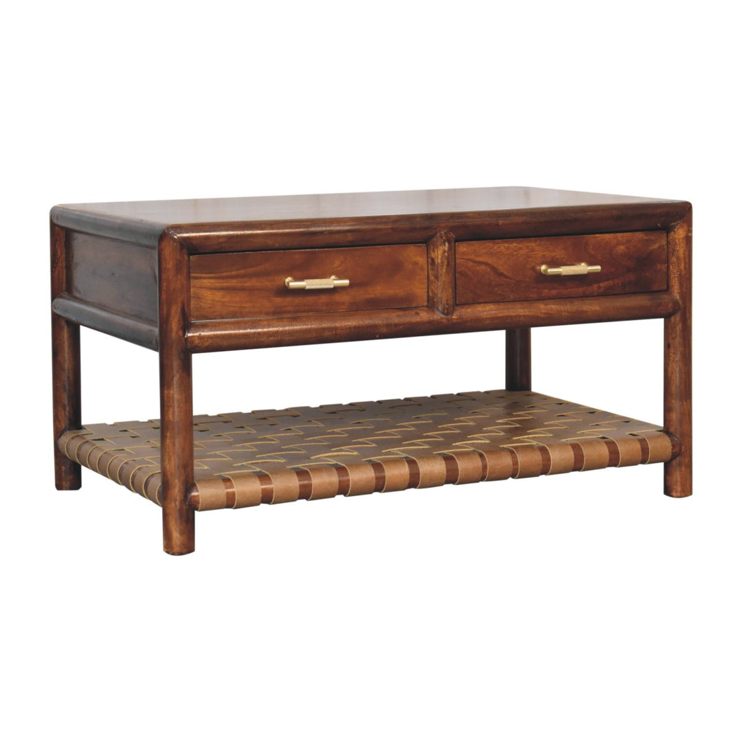 Regency Woven Console Table with 2 drawers