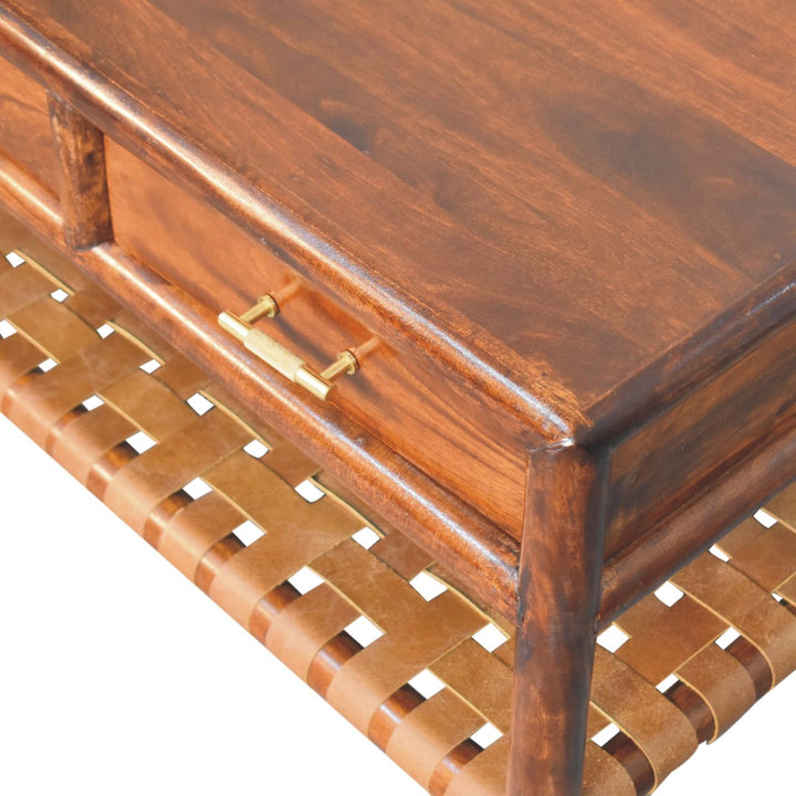 Regency Woven Console Table with 2 drawers