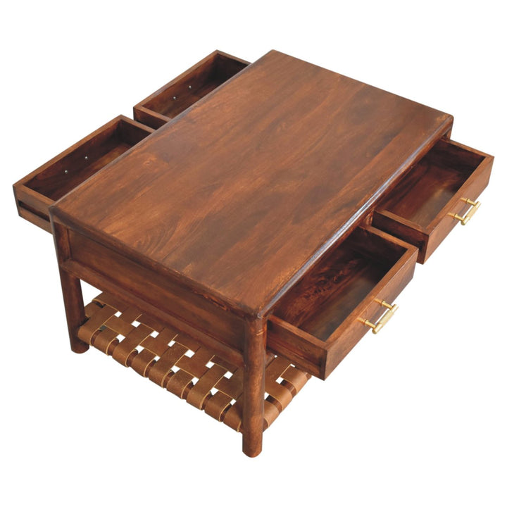 Regency Woven Console Table with 2 drawers