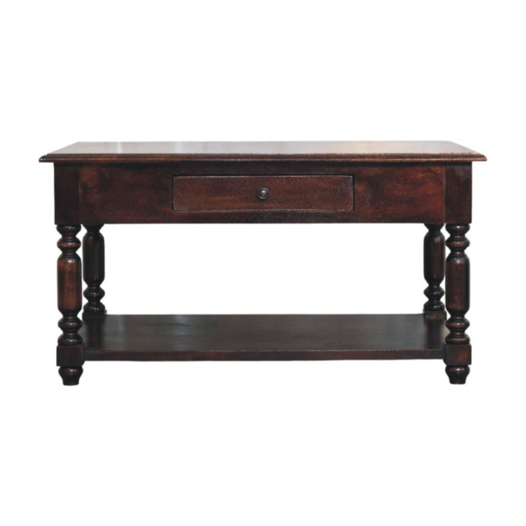 Turned Legs Cherry Console Table