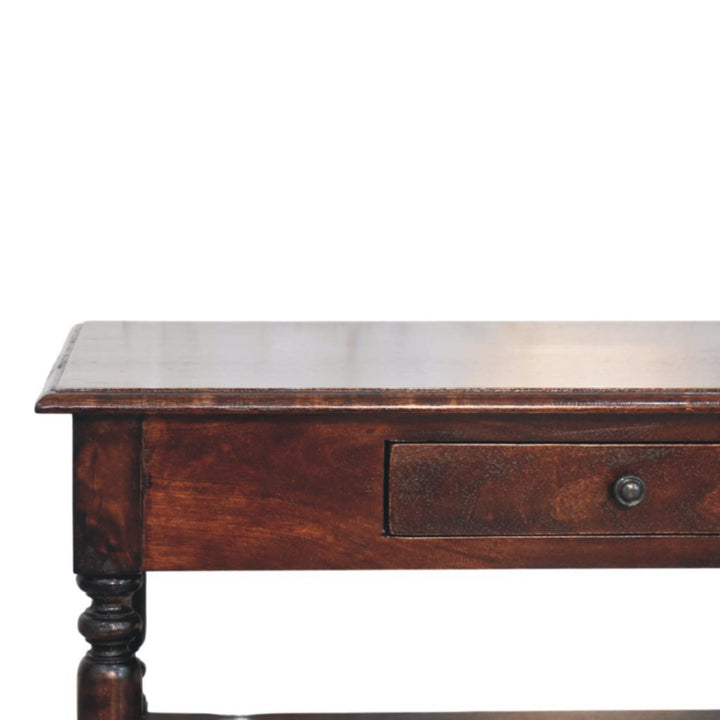 Turned Legs Cherry Console Table