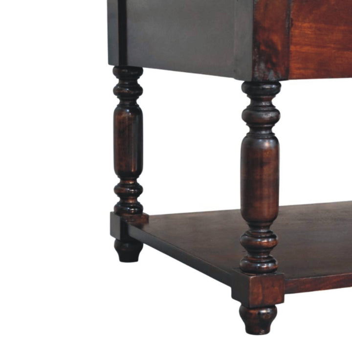 Turned Legs Cherry Console Table