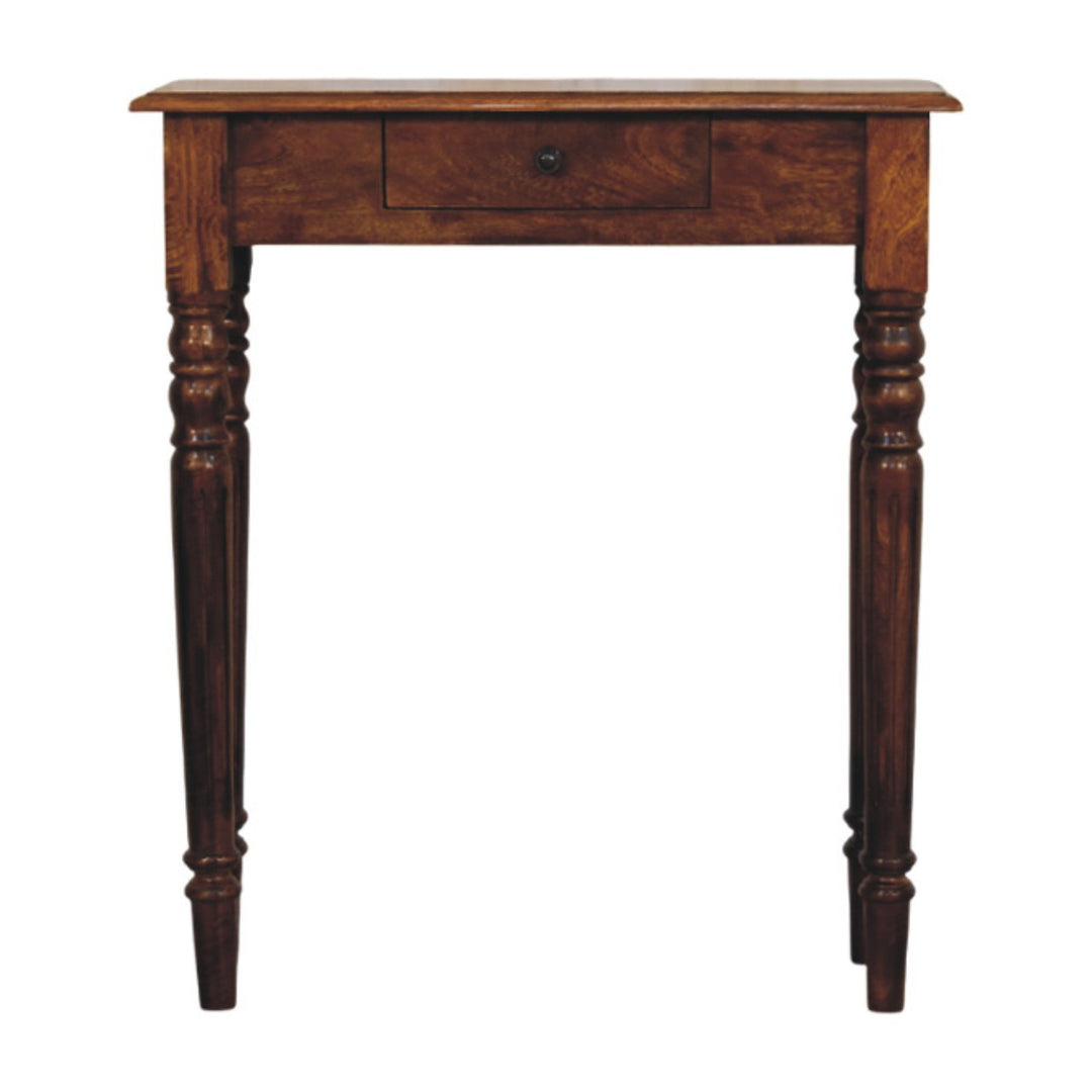 Turned Legs 1 Drawer Chestnut Console