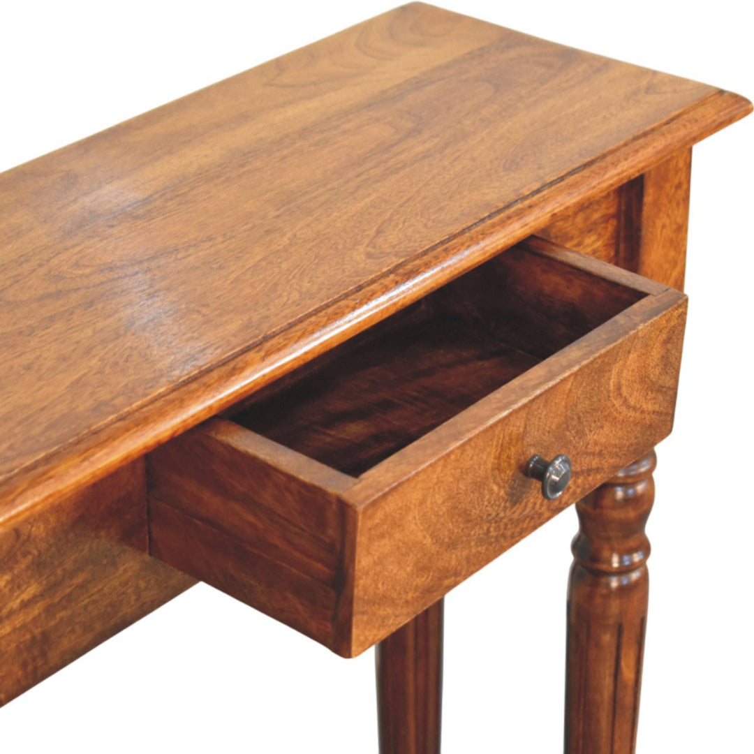 Turned Legs 1 Drawer Chestnut Console