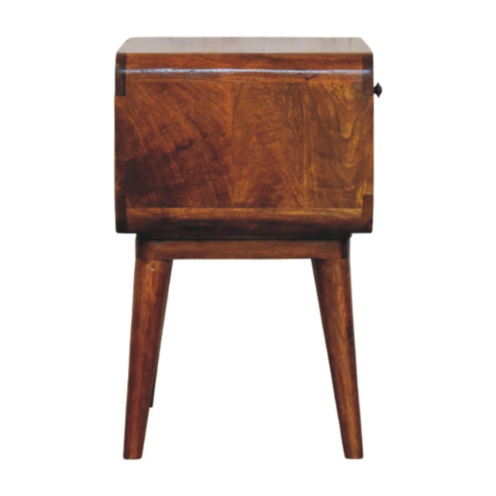 Avora Chestnut Nightstand with Drawer and open slot