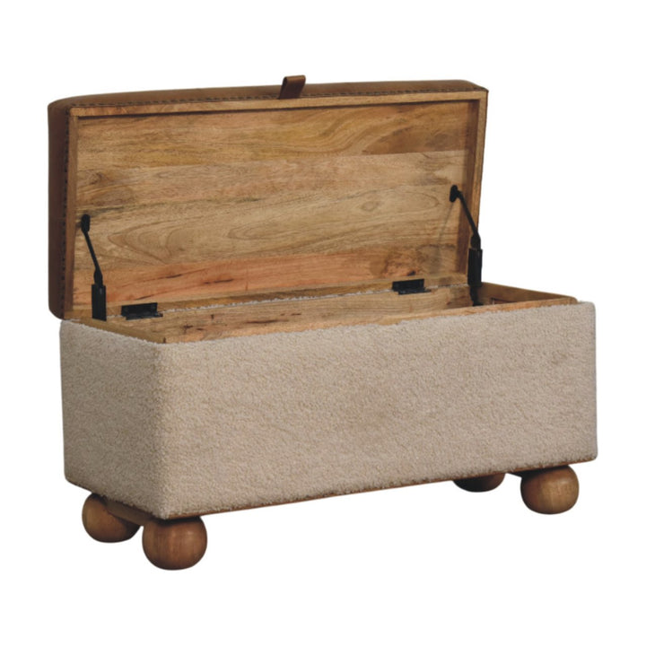 Boucle Lid- up Storage Ottoman