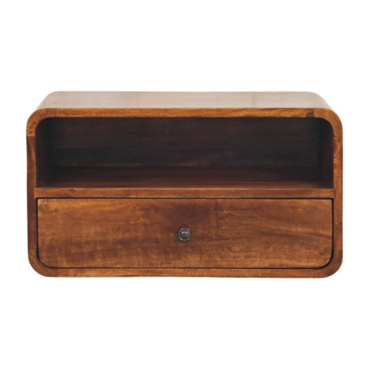 Avora Wall-Mounted Chestnut Nightstand