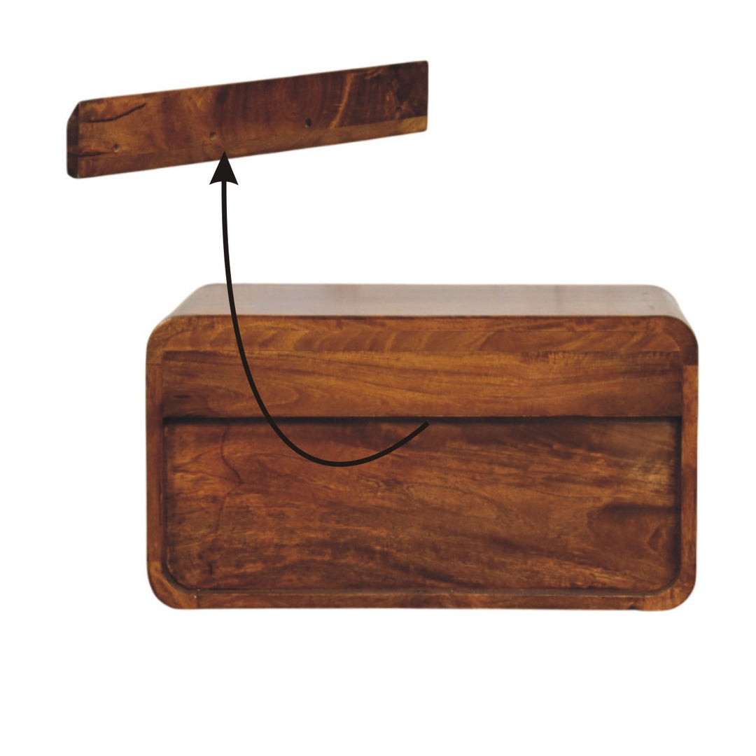 Avora Wall-Mounted Chestnut Nightstand